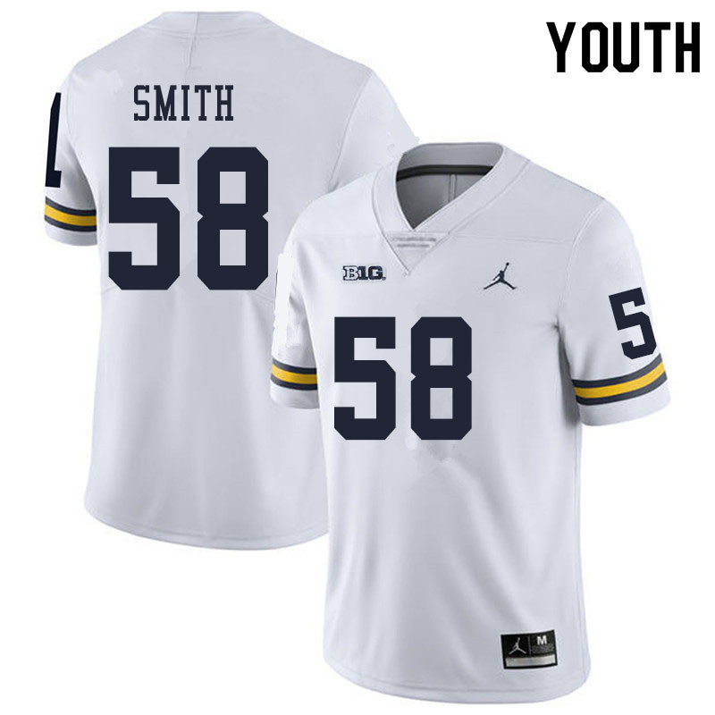 Youth #58 Mazi Smith Michigan Wolverines College Football Jerseys Sale-White